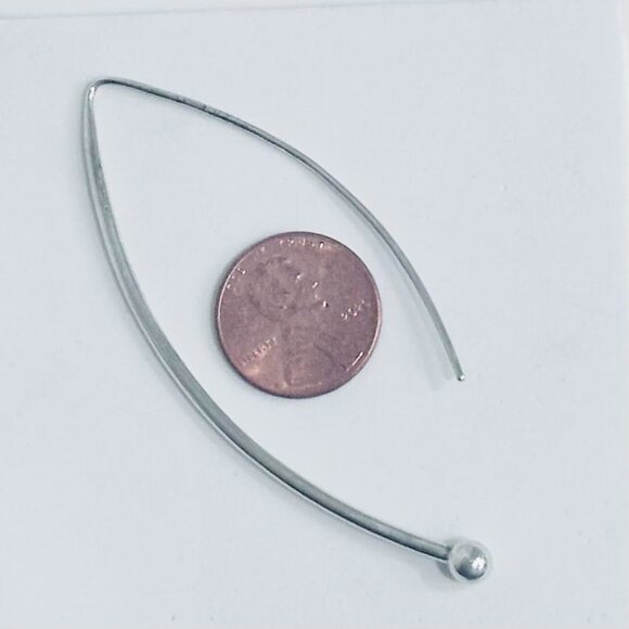 Vintage Silpada Sterling Silver 925 Stamp Balancing Act Threader Dangle Earrings - Picture 3 of 4